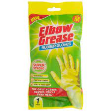 ELBOW GREESE SUPER STRONG RUBBER GLOVES MED MED 1 pcs.