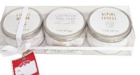 I XMAS CANDLES TIN 3PK GOLD LEAVES 3OZ 85 GRMS