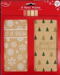 I XMAS MONEY WALLET KRAFT 4 PCS.