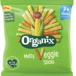 ORGANIX MELTY VEGGIE STICKS ORGANIC BABY FOOD SNACKS 7+ MONTHS 5X15 GRMS