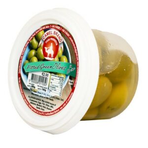 CAMEL BRAND PITTED GREEN OLIVES 280 GRMS