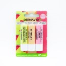 I DERMA  V10 TRIO LIP BALM  (W MEL PEACH  BERRY) 3 PCS.