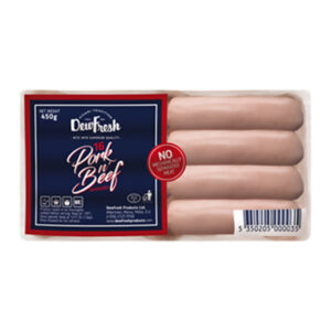 DEWFRESH PORK&BEEF SAUSAGE X16 450 GRMS