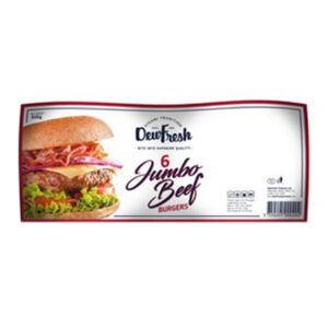 DEWFRESH BEEF BURGERS JUMBO X6 600 GRMS