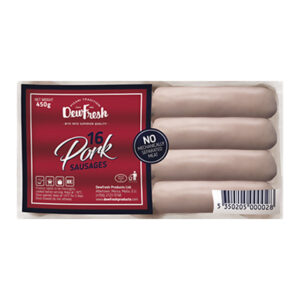 DEWFRESH PORK SAUSAGES X 16 450 GRMS
