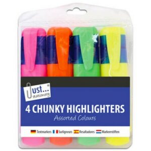 I JUST... HIGHLIGHTERS ASSORTED COLOURS 4 PCS.