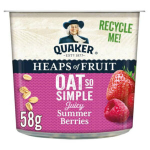 QUAKER HEAPS OF FRUIT POTS SUM BERRIE 58 grms