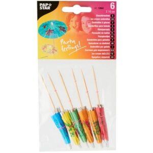 PAP STAR PICKS UMBRELLAS 6 PCS.