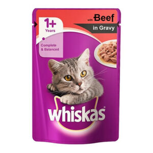WHISKAS ADULT POUCH BEEF 85 GRMS