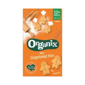 ORGANIX MINI GINGERBREAD MEN MULTIPACKS ORGANIC TODDLER SNACK BISCUITS 12+ MONTHS  25 GRMS