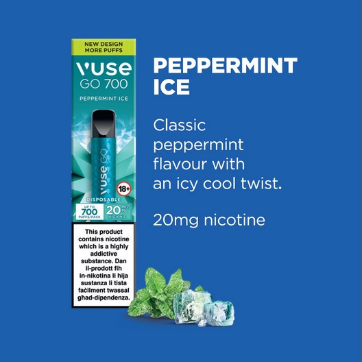 elf bar vape uk E CIGARETA VUSE GO 700 PEPPERMINT ICE (ĽADOVÝ PEPERMINT) 20MG za 6.90€€ main image 1