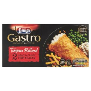 YOUNGS GASTRO TEMPURA BATTERED LIGHT & CRISPY FISH FILLETS 2X270 GRMS