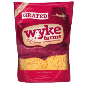WYKE FARMS MATURE & CREAMY GRATED CHEDDAR 180 grms