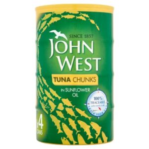 JOHN WEST TUNA CHUNCKS IN SUNFLOWER OIL 4X145 GRMS