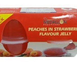 MEDALLION PEACHES IN STRAWBERRY JELLY 125 GRMS