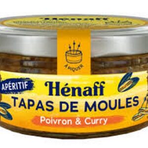 HENAFF MUSSELS TAPAS, CURRY & PEPPERS 110 GRMS