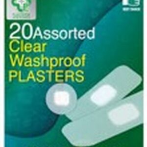 I A & E PLASTERS CLEAR WASHPROOF & DRESSINGS 20 PCS.