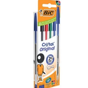 BIC CRISTAL ORIGINAL BALL PEN X 5 COLOURS