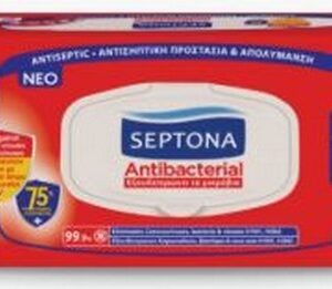 SEPTONA WIPES ANTI BAC 75% ALCOHOL 60 PCS.