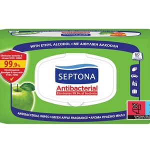 SEPTONA WIPES ANTI BAC GREEN APPLE 60 PCS.