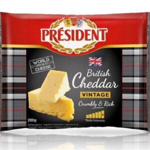 PRESIDENT VINTAGE WHITE CHEDDAR 200 GRMS