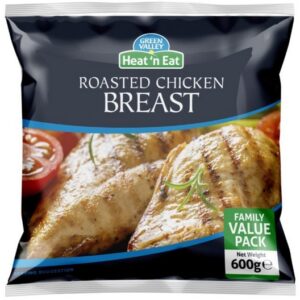 GREEN VALLEY ROASTED CHICKEN FILLETS 600 GRMS