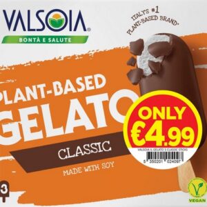 VALSOIA IL GELATO 3 CLASSIC STICKS - SOYA BASED ONLY €4.99 250 GRMS