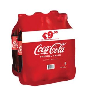 COCA COLA €9.99 PACK 6X1.5 LTR
