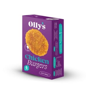 OLLYS CHICKEN BURGERS CORNFLAKES X 4 380 GRMS