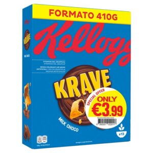 KELLOGGS KRAVE MILK CHOCO €3.99 410 GRMS